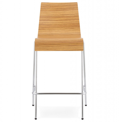Scaun bar lemn curbat Cove II lemn zebrano / picioare subtiri crom, BS01260ZE - Kokoon [1]