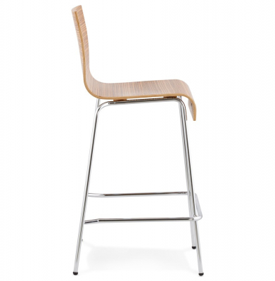 Scaun bar lemn curbat Cove II lemn zebrano / picioare subtiri crom, BS01260ZE - Kokoon [2]