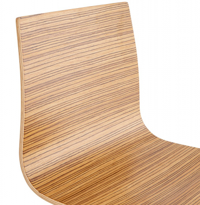 Scaun bar lemn curbat Cove II lemn zebrano / picioare subtiri crom, BS01260ZE - Kokoon [6]