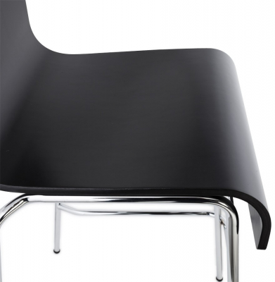 Scaun bar negru mat lemn curbat Cobe II, picioare subtiri metal crom, BS00700BL - Kokoon [5]