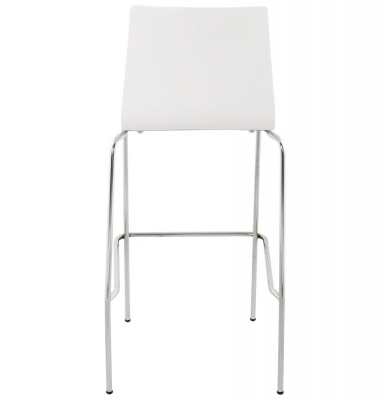 Scaun bar alb lemn curbat Cobe fara brate, picioare subtiri metal crom, BS00240WH - Kokoon [3]