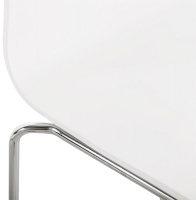 Scaun bar alb lemn curbat Cobe fara brate, picioare subtiri metal crom, BS00240WH - Kokoon [4]