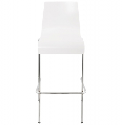 Scaun bar alb lemn curbat Cobe fara brate, picioare subtiri metal crom, BS00240WH - Kokoon [1]