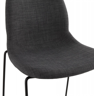 Scaun inalt bar gri tapitat Cooper II premium, stil modern, picioare negre subtiri otel, BS01690DG - Kokoon [5]