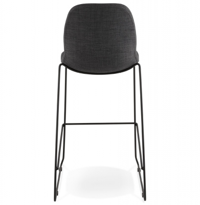 Scaun inalt bar gri tapitat Cooper II premium, stil modern, picioare negre subtiri otel, BS01690DG - Kokoon [4]