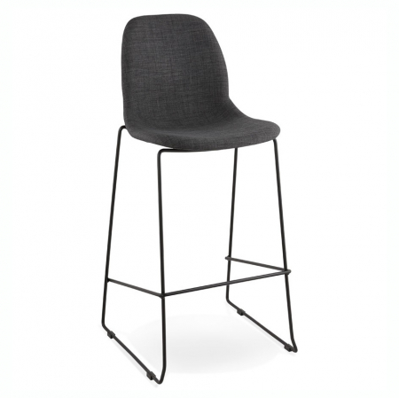 Scaune de bar - Scaun inalt bar gri tapitat Cooper II premium, stil modern, picioare negre subtiri otel, BS01690DG - Kokoon