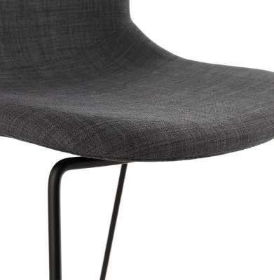 Scaun inalt bar gri tapitat Cooper II premium, stil modern, picioare negre subtiri otel, BS01690DG - Kokoon [6]