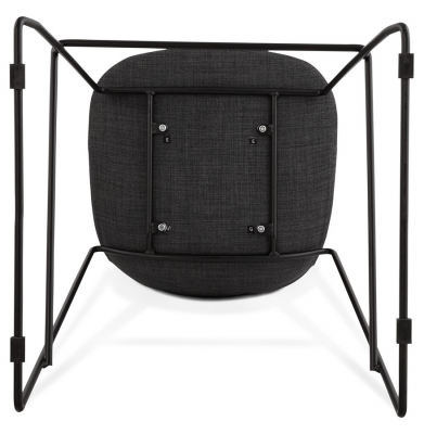 Scaun inalt bar gri tapitat Cooper II premium, stil modern, picioare negre subtiri otel, BS01690DG - Kokoon [12]