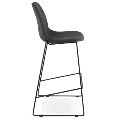 Scaun inalt bar gri tapitat Cooper II premium, stil modern, picioare negre subtiri otel, BS01690DG - Kokoon [2]