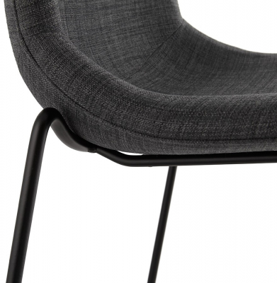 Scaun inalt bar gri tapitat Cooper II premium, stil modern, picioare negre subtiri otel, BS01690DG - Kokoon [7]