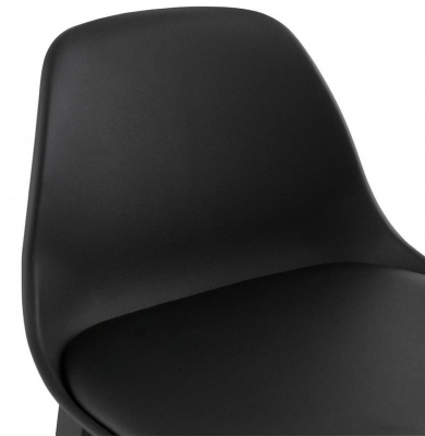 Scaun bar negru Daily premium stil scandinav, picioare negre lemn, polipropilena / piele ecologica, BS01750BLBL - Kokoon [5]