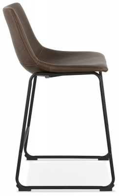Scaun bar maro piele ecologica Earth II premium fara brate, picioare negre subtiri otel, BS01780BR - Kokoon [2]