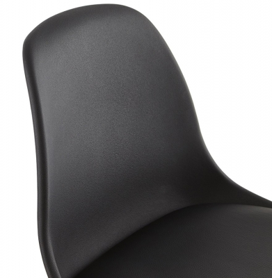 Scaun inalt bar negru Elody II premium stil scandinav, picioare lemn masiv, tapiterie piele ecologica, BS01450BLBL - Kokoon [6]