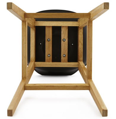 Scaun inalt bar negru Elody Premium stil scandinav, polipropilena, picioare lemn masiv stejar, BS01290BLBL - Kokoon [11]