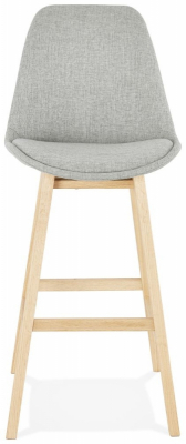 Scaun bar gri tapitat Louis premium, stil scandinav, material textil / picioare lemn masiv, BS01910GRNA - Kokoon [1]