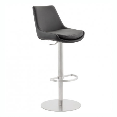 Scaune de bar - Scaun de design pentru bar KARU negru cu burete piele / otel inoxidabil, BS00990BL - Kokoon