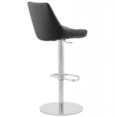 Scaun de design pentru bar KARU negru cu burete piele / otel inoxidabil, BS00990BL - Kokoon [3]