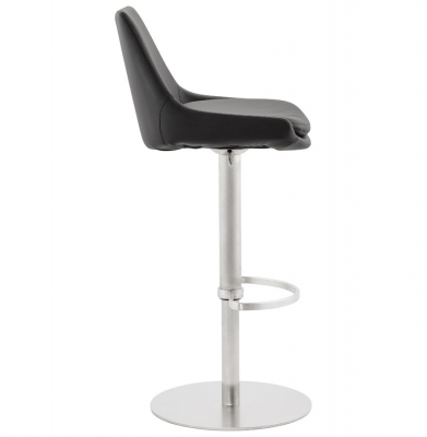 Scaun de design pentru bar KARU negru cu burete piele / otel inoxidabil, BS00990BL - Kokoon [2]