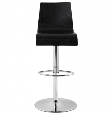 Scaun bar negru lemn indoit Madeira Premium, inaltime reglabila, picior metal crom, BS00910BL - Kokoon [1]