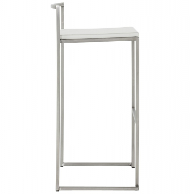 Scaun bar alb piele ecologica Meto structura patrata otel inoxidabil, BS00120WH - Kokoon [2]