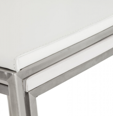 Scaun bar alb piele ecologica Meto structura patrata otel inoxidabil, BS00120WH - Kokoon [13]