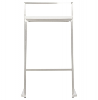 Scaun bar modern patrat Meto II, tapitat piele ecologica alba, picioare otel inoxidabil, BS00790WH - Kokoon [6]