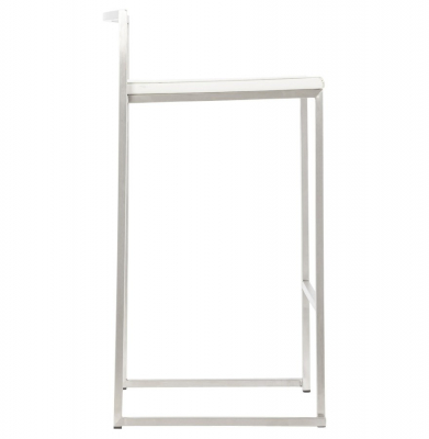 Scaun bar modern patrat Meto II, tapitat piele ecologica alba, picioare otel inoxidabil, BS00790WH - Kokoon [7]