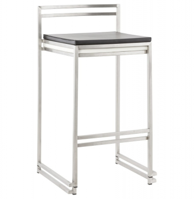 Scaun bar modern patrat Meto II, tapitat piele ecologica alba, picioare otel inoxidabil, BS00790WH - Kokoon [17]