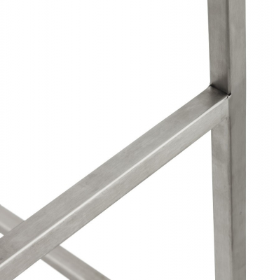 Scaun bar modern patrat Meto II, tapitat piele ecologica alba, picioare otel inoxidabil, BS00790WH - Kokoon [14]