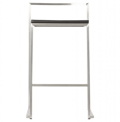 Scaun bar modern patrat Meto II tapitat piele ecologica neagra, picioare otel inoxidabil, BS00780BL - Kokoon [6]