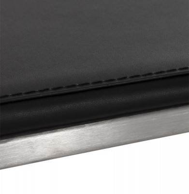 Scaun bar modern patrat Meto II tapitat piele ecologica neagra, picioare otel inoxidabil, BS00780BL - Kokoon [11]