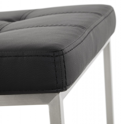 Scaun inalt bar negru tapitat piele ecologica Dod Premium, picioare otel, BS01210BL - Kokoon [7]