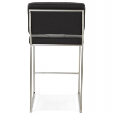 Scaun inalt bar negru tapitat piele ecologica Dod Premium, picioare otel, BS01210BL - Kokoon [4]