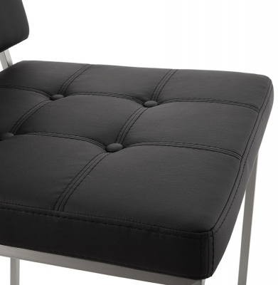 Scaun inalt bar negru tapitat piele ecologica Dod Premium, picioare otel, BS01210BL - Kokoon [6]