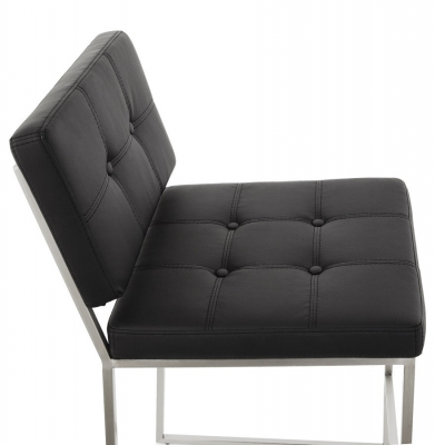 Scaun inalt bar negru tapitat piele ecologica Dod Premium, picioare otel, BS01210BL - Kokoon [5]