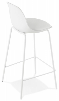 Scaun modern bar alb Organic II premium, tapitat piele ecologica, polipropilena / picioare albe subtiri otel, BS01410WH - Kokoon [3]