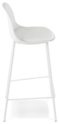 Scaun modern bar alb Organic II premium, tapitat piele ecologica, polipropilena / picioare albe subtiri otel, BS01410WH - Kokoon [2]