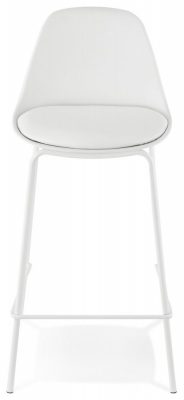 Scaun modern bar alb Organic II premium, tapitat piele ecologica, polipropilena / picioare albe subtiri otel, BS01410WH - Kokoon [1]