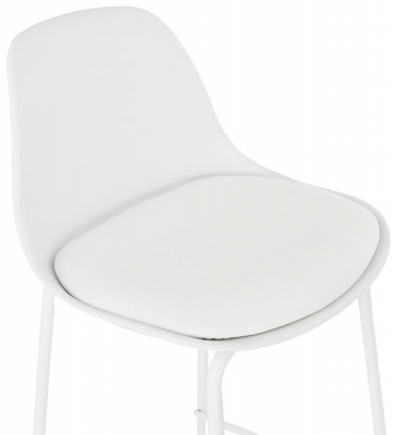 Scaun modern bar alb Organic II premium, tapitat piele ecologica, polipropilena / picioare albe subtiri otel, BS01410WH - Kokoon [4]