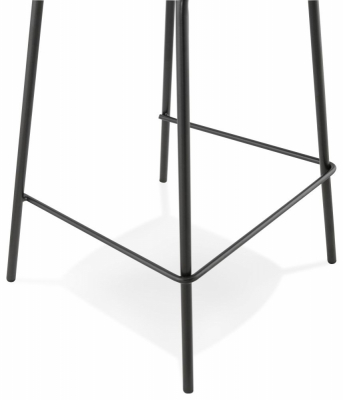 Scaun modern bar negru Organic II premium, tapitat piele ecologica, polipropilena / picioare negre subtiri otel, BS01400BL - Kokoon [6]