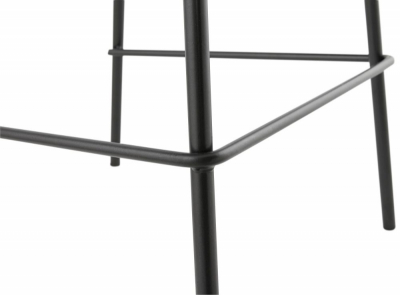 Scaun modern bar negru Organic II premium, tapitat piele ecologica, polipropilena / picioare negre subtiri otel, BS01400BL - Kokoon [7]