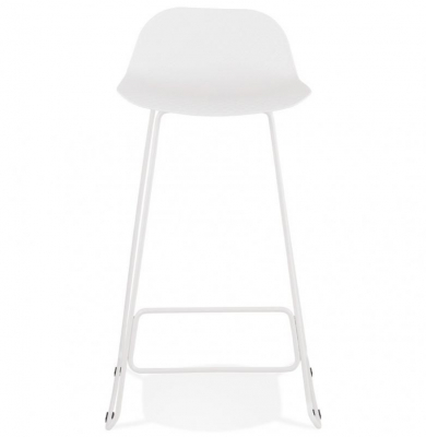 Scaun de bar alb modern Perpetual premium fara brate, picioare albe subtiri otel, polipropilena, BS02060WHWH - Kokoon [1]