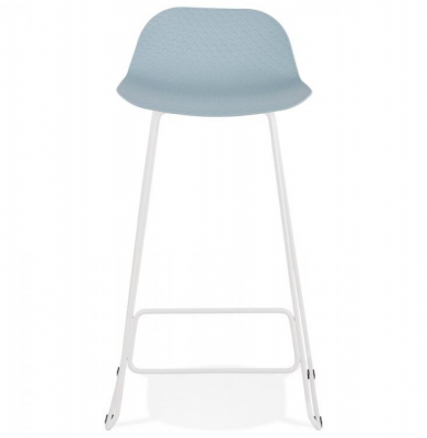 Scaun de bar albastru modern Perpetual premium fara brate, picioare albe subtiri otel, polipropilena, BS02090BUWH - Kokoon [1]