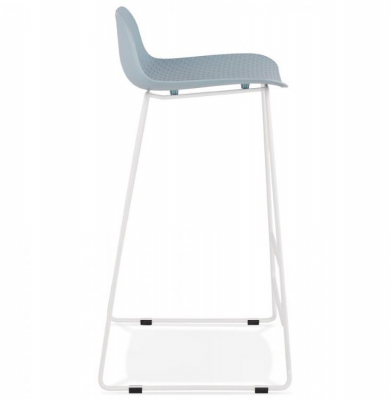 Scaun de bar albastru modern Perpetual premium fara brate, picioare albe subtiri otel, polipropilena, BS02090BUWH - Kokoon [2]