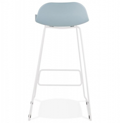 Scaun de bar albastru modern Perpetual premium fara brate, picioare albe subtiri otel, polipropilena, BS02090BUWH - Kokoon [4]