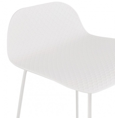 Scaun inalt bar alb Perpetual II premium fara brate, polipropilena/picioare albe subtiri otel, BS02010WHWH - Kokoon [4]