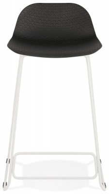 Scaun inalt bar negru Perpetual II premium fara brate, polipropilena / picioare subtiri albe otel, BS02020BLWH - Kokoon [1]