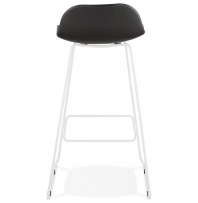 Scaun de bar negru modern Perpetual premium fara brate, picioare albe subtiri otel, polipropilena, BS02070BLWH - Kokoon [4]