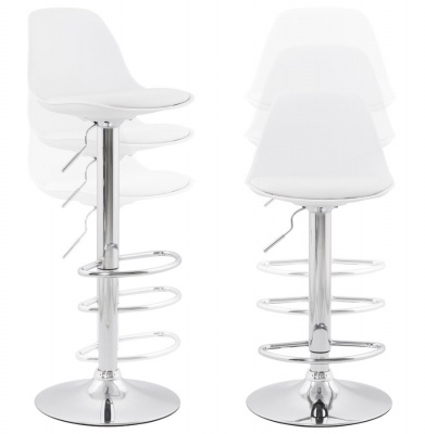 Scaun de design pentru bar reglabil SUKI alb / crom, BS00850WHWH - Kokoon [13]