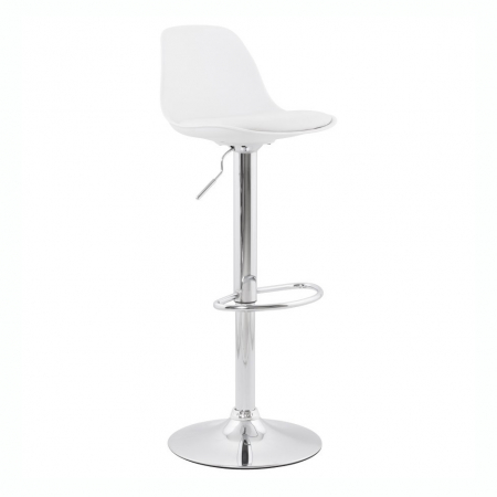 Scaune de bar - Scaun de design pentru bar reglabil SUKI alb / crom, BS00850WHWH - Kokoon